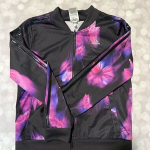 Adidas Black and Pink Track Jacket